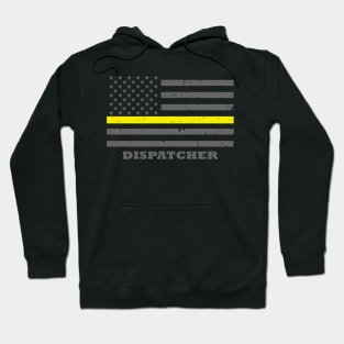 Dispatcher 911 Thin Gold Line Flag Hoodie